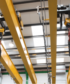 2x ZX double girder crane wire rope hoists in action