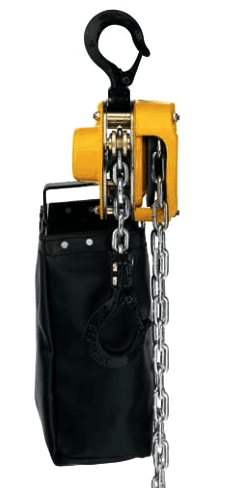 yale manual chain hoist with chain collection bag