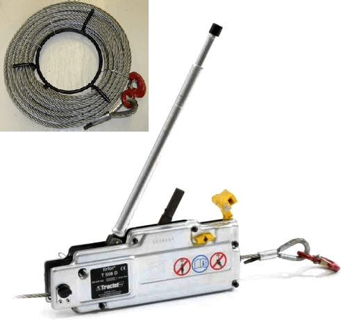 t-500 cable puller with wire rope