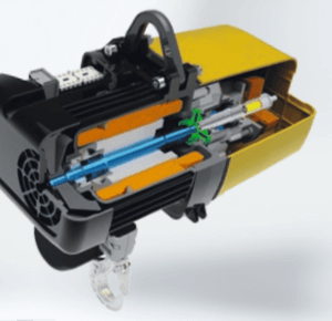 Gis GP electric chain hoist workings inside view