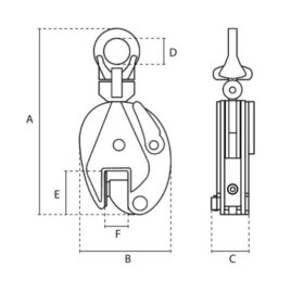 Delta universal plate lifting clamp dimensions