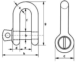 green pin d shackle dimensions