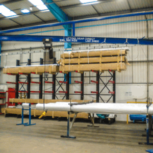 over braced jib crane in use