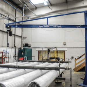 over braced jib crane in factory