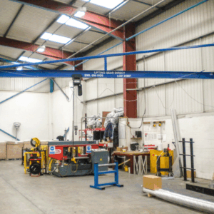 over braced jib crane in factory unit